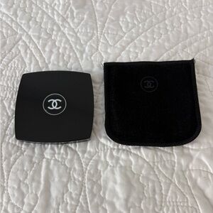 Chanel Vintage 2005 Compact Mirror with Pouch Black CC Logo